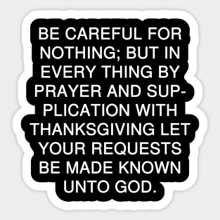 Philippians 4:6 Bible Verse KJV Text Sticker